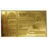 ALIEN 24K GOLD PLATED BOARDING TICKET LIMITED EDITION REPLICA