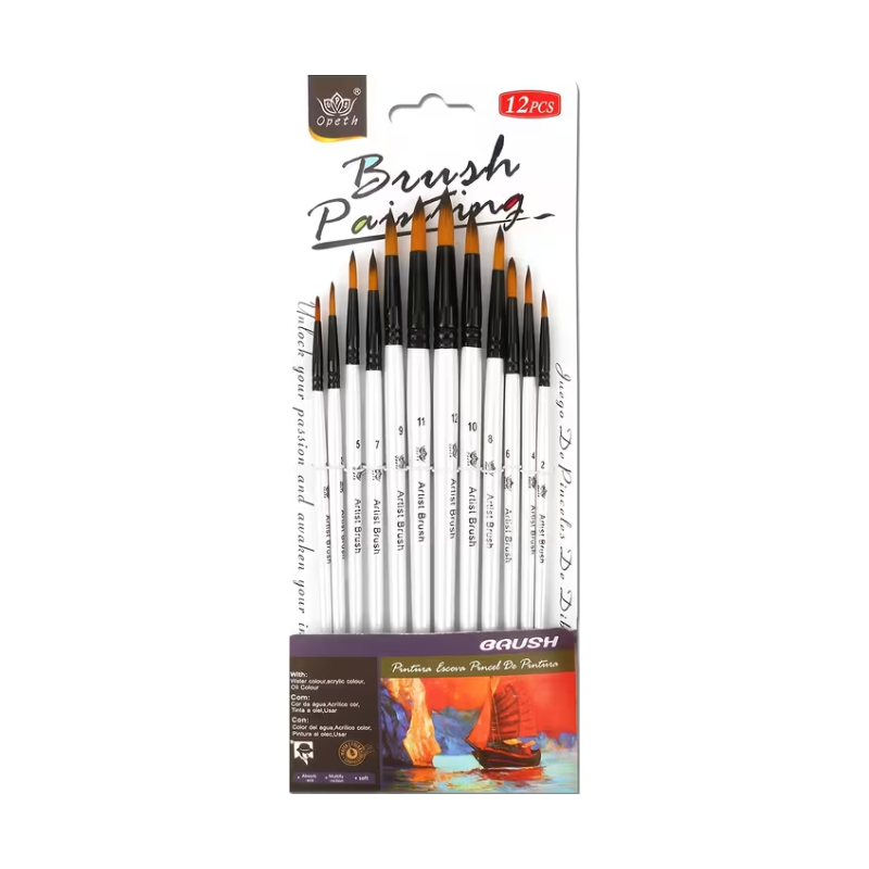 Penselenset 12 stuks maten 1 t/m 12