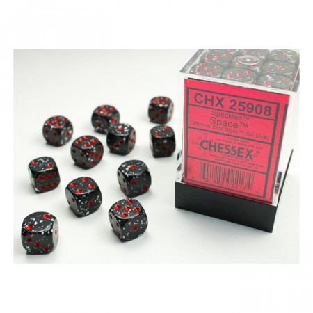 Chessex CHX25908 Speckled Space D6 12mm Dice Set (36 pcs)