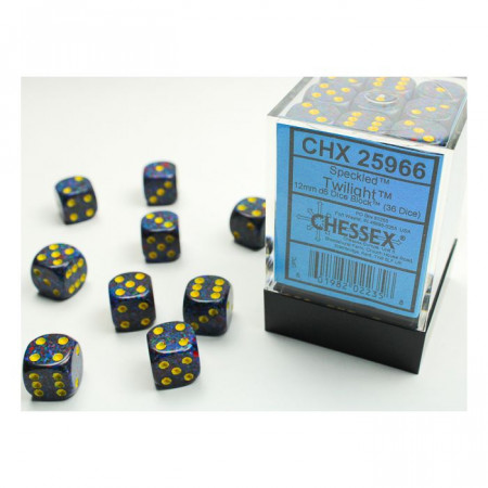 Chessex CHX25966 Speckled Twilight D6 12mm Dice Set (36 pcs)