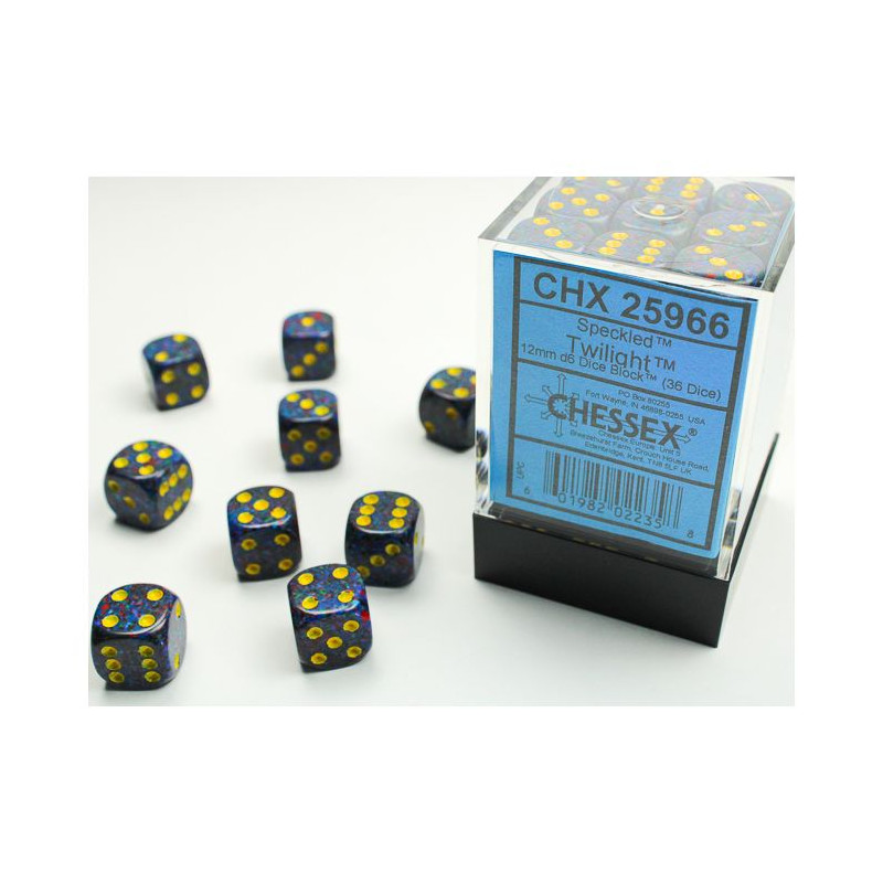 Chessex CHX25966 Speckled Twilight D6 12mm Dice Set (36 pcs)