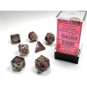 Chessex: Translucent - Smoke/Red - Polyhedral 7-Die Set (CHX23088)