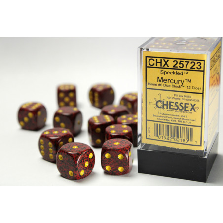 Speckled Mercury 16mm d6 Dice Block (12 dice)