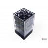 Opaque Black/white 16mm d6 Dice Block (12 dice)