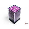 Opaque Light Purple/white 16mm d6 Dice Block (12 dice)