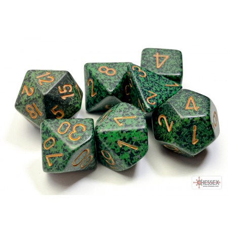 Speckled Golden Recon Polyhedral 7-Dice Set