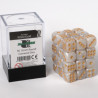 Blackfire Dice Cube - 12mm D6 36 Dice Set - Marbled White/Gold