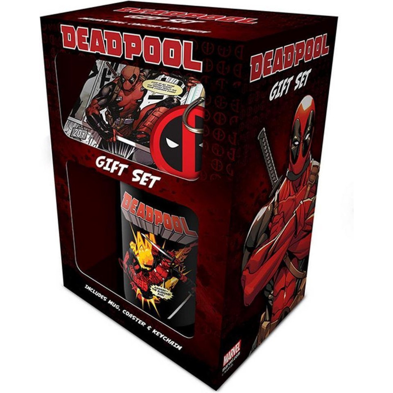 Deadpool (Merc Goals) Mug Coaster Keychain Gift Set