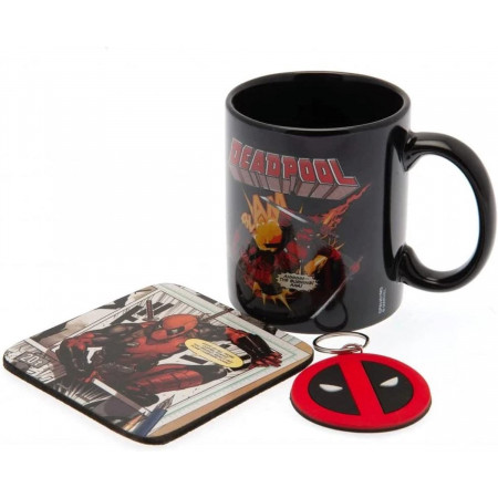 Deadpool (Merc Goals) Mug Coaster Keychain Gift Set