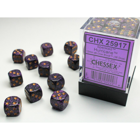 Chessex CHX25917 Speckled Hurricane D6 12mm Dice Set (36 pcs)