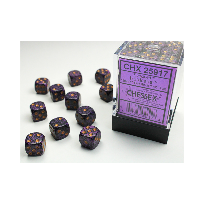 Chessex CHX25917 Speckled Hurricane D6 12mm Dice Set (36 pcs)