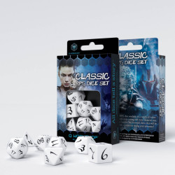 Classic RPG White & black Dice Set