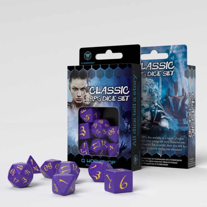 Classic RPG Purple & yellow Dice Set
