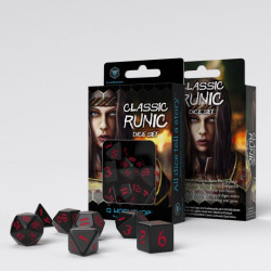 Classic Runic Black & red Dice Set