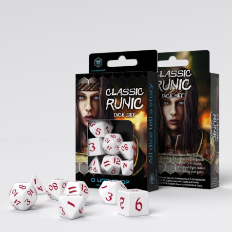 Classic Runic White & red Dice Set