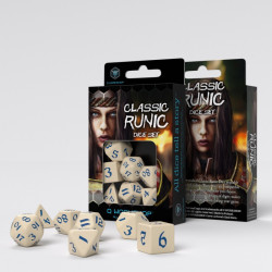 Classic Runic Beige & blue Dice Set