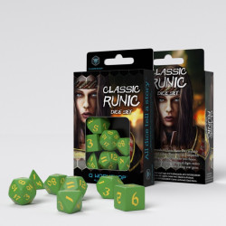 Classic Runic Green & yellow Dice Set