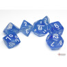 Borealis Sky Blue/white Luminary Polyhedral 7-Dice Set