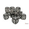 Translucent Smoke/white 16mm d6 Dice Block (12 dice)