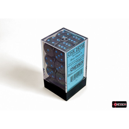 Speckled Blue Stars 16mm d6 Dice Block (12 dice)