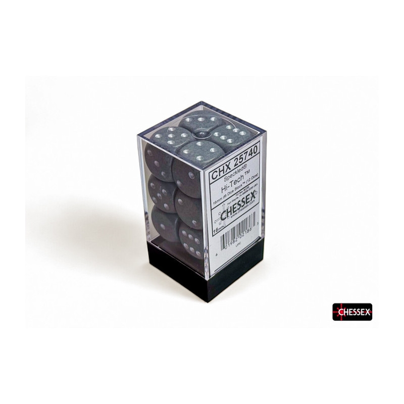 Speckled Hi-Tech 16mm d6 Dice Block (12 dice)