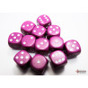 Opaque Light Purple/white 16mm d6 Dice Block (12 dice)