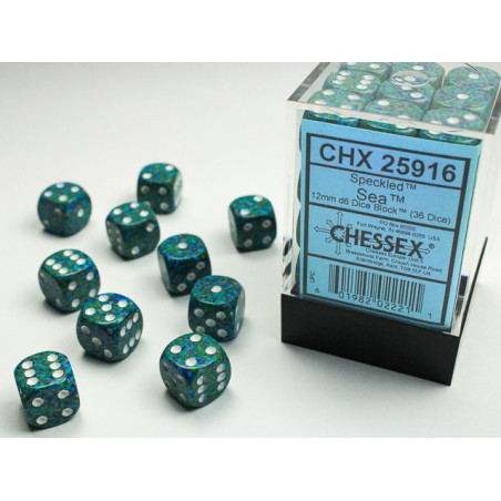 Speckled Sea 12mm d6 Dice Block (36 dice)
