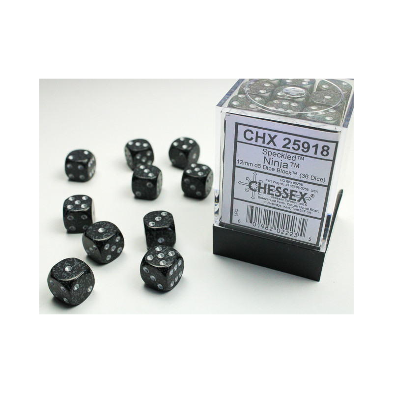 Speckled Ninja 12mm d6 Dice Block (36 dice)