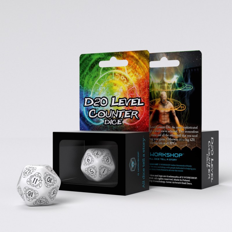 D20 Level Counter White & black