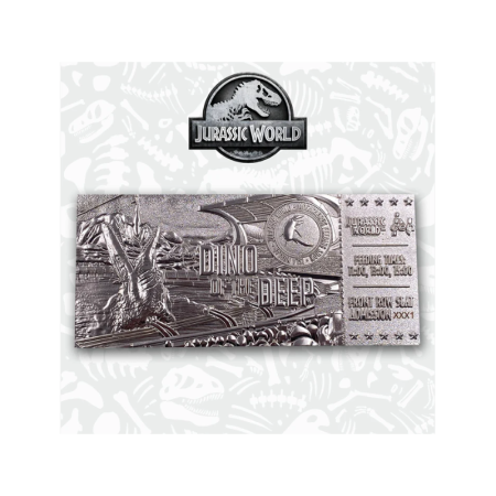 Jurassic World Limited Edition .999 Silver Plated Mosasaurus Attraction Ticket