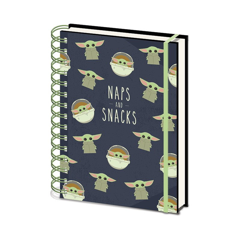 STAR WARS: THE MANDALORIAN (SNACKS AND NAPS) A5 WIRO NOTEBOOK